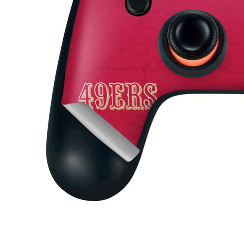 NFL San Francisco 49ers Distressed Google Stadia Controller Skin